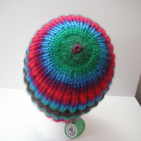 Hand Knitted Hat Toque Adult Size - S-XS Acrylic Unisex Multicolor - 014. - Picture 4 of 7
